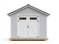 Casetta da giardino-Legno-315x230x250 cm-Grigio chiaro-Bianco-Stile farmhouse
