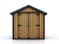 Casetta da giardino-Legno-365x245x255 cm-Legno naturale-Nero-Stile rustico robusto