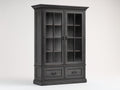 Librerie - legno-vetro - 132x45x198 cm - grigio carbone - rustico