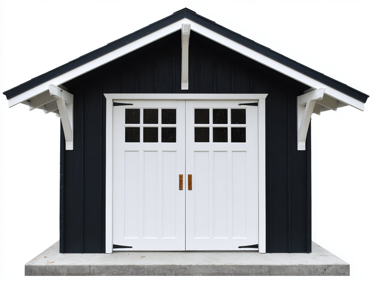 Casetta da giardino-Legno-385x280x295 cm-Blu scuro-Bianco-Stile cottage premium