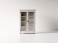 Librerie - legno-vetro - 86x36x162 cm - bianco antico - classico