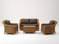 Divani da esterno-rattan-tessuto-126x74x86 cm-marrone miele-grigio scuro-classico naturale