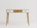 Scrivania - legno - 124x44x77 cm - naturale-bianco - scandinavo