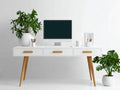 Scrivania - legno - 142x55x78 cm - bianco-naturale - moderno nordico