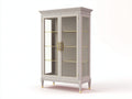 Librerie - legno-vetro-metallo - 92x42x178 cm - avorio-oro - classico elegante